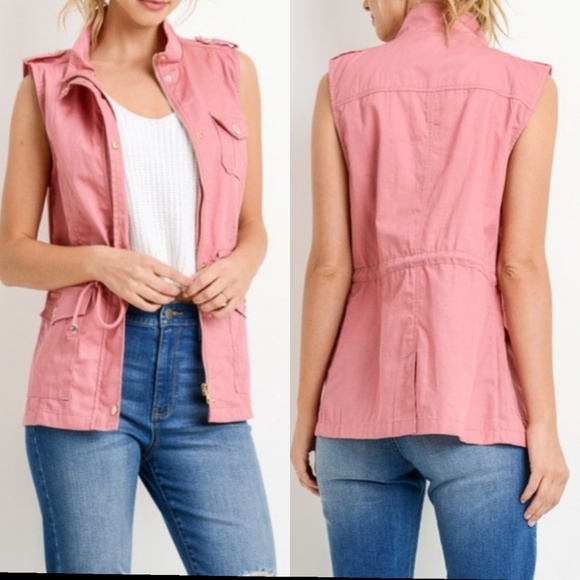 Jackets & Blazers - LAST 1! Mauve utility cargo vest